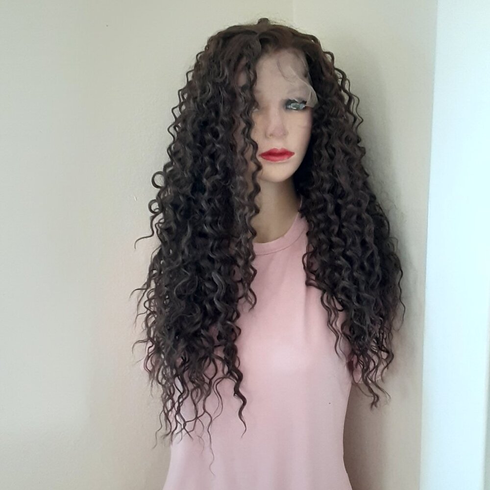 Chocolate brown lace front  20'' curly